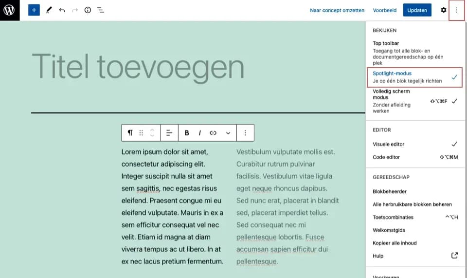 wordpress-blokeditor-spotlight-modus.png