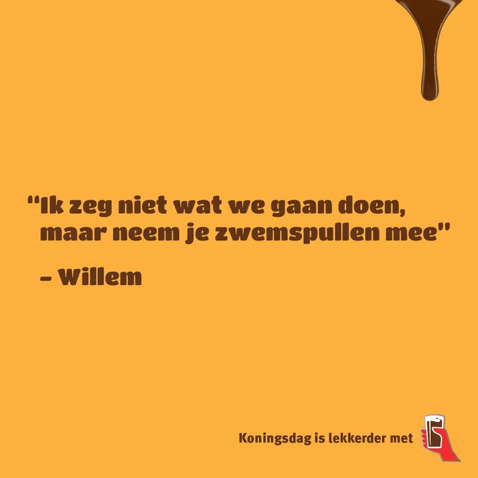 Chocomel over Koningsdag: ik zeg niet wat we gaan doen, maar neem je zwemspullen mee.