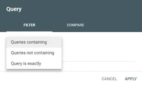 Voorbeeld van Query in Google Search Console