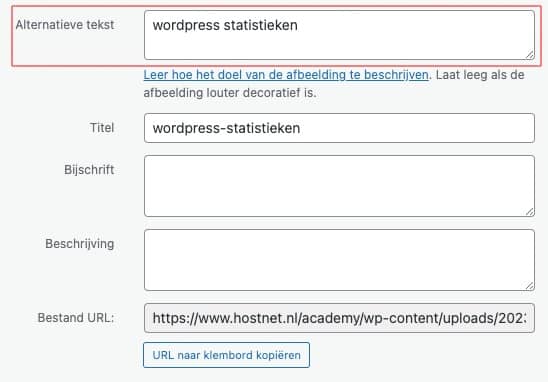 alt tekst toevoegen wordpress