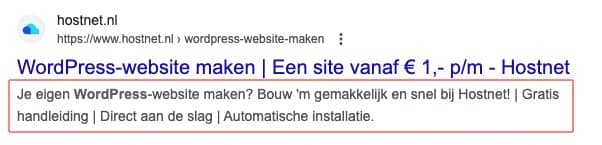 voorbeeld meta beschrijving google