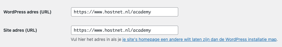 voorkeursdomein instellen wordpress