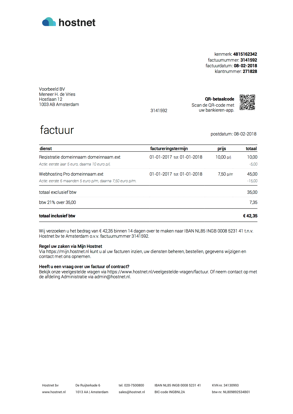 Voorbeeldfactuur