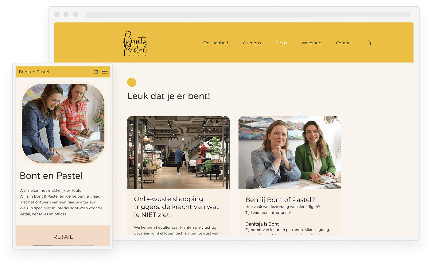 Webhelden screenshot op desktop en mobiel