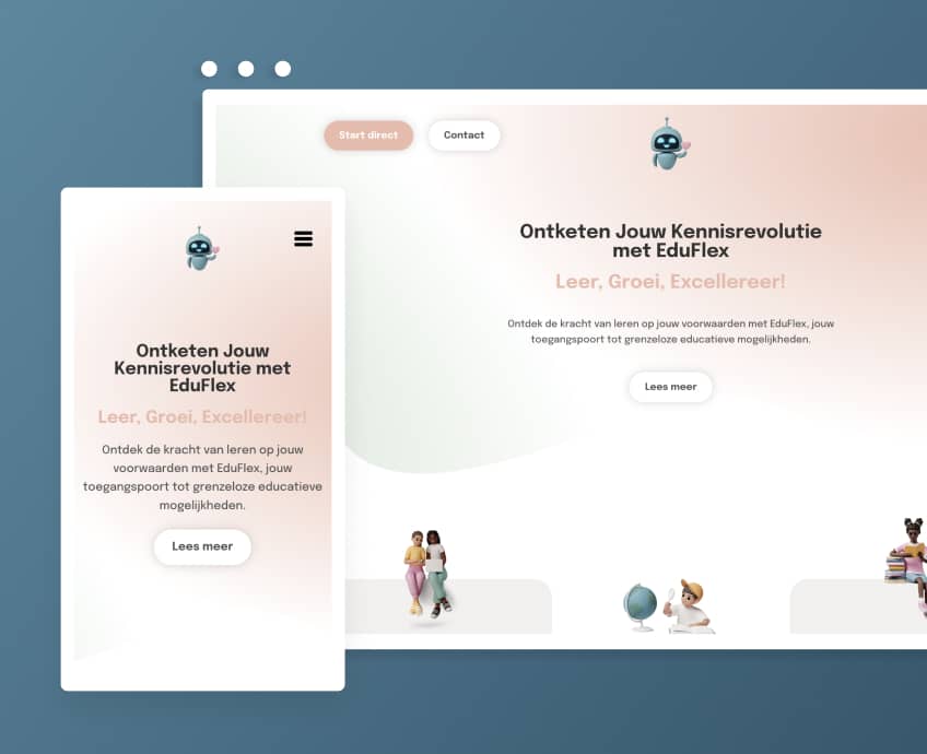 Klantcase screenshot op desktop en mobiel